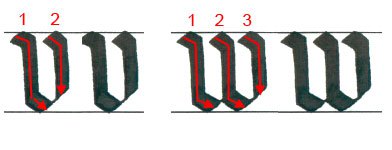 Letters "v" and "w"